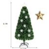 Pine * | Costway 5Ft Pre-Lit Fiber Optic Artificial Christmas Tree W/Multicolor Lights Snowflakes