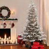 Fir Wood * | Puleo 7.5Ft Pre-Lit Artificial Christmas Tree Flocked Full Alaskan Fir