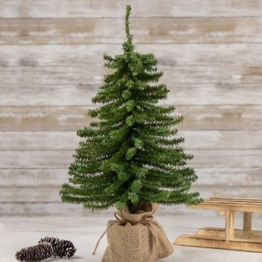 Pine * | Northlight 18 Potted Downswept Mini Village Pine Medium Artificial Christmas Tree, Unlit