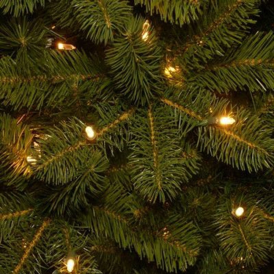 Fir Wood * | National Tree Company Pre-Lit 'Feel Real' Artificial Slim Downswept Christmas Tree, Green, Douglas Fir, Dual Color Led Lights, Powerconnect 7 Feet