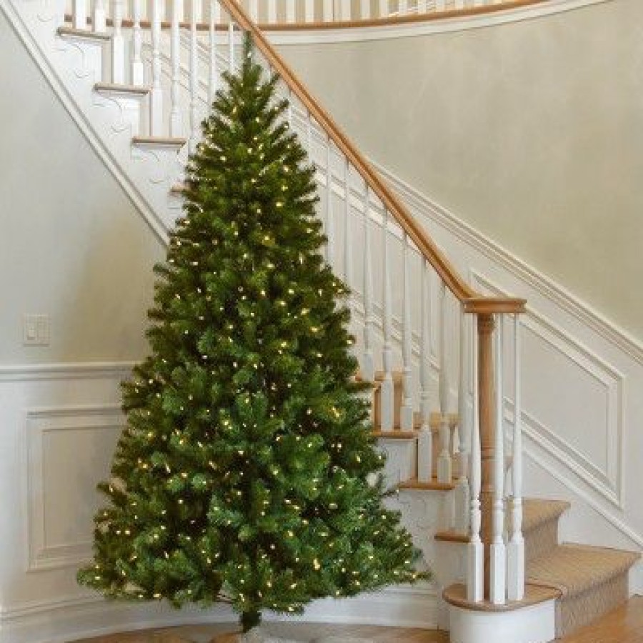 Spruce * | National Tree Company Pre-Lit Artificial Christmas Tree, Green, North Valley Spruce, White Lights, Includes Stand, 7 Feet