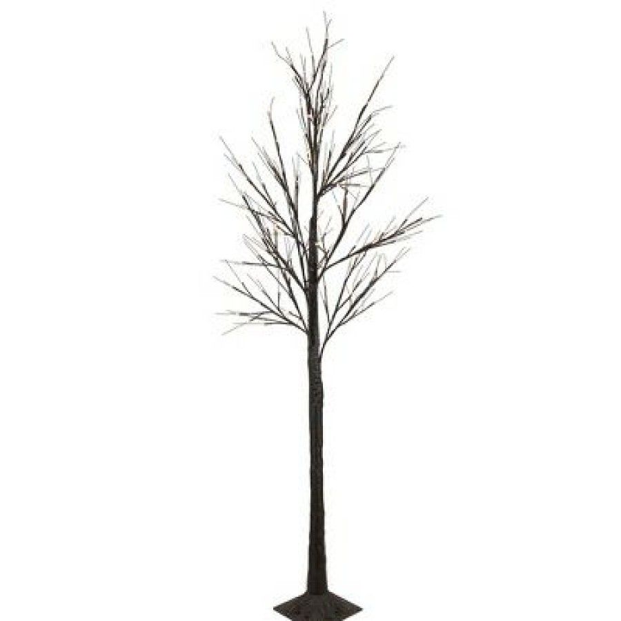 Pine * | Northlight 6 Led Lighted Black Christmas Twig Tree Warm White Lights