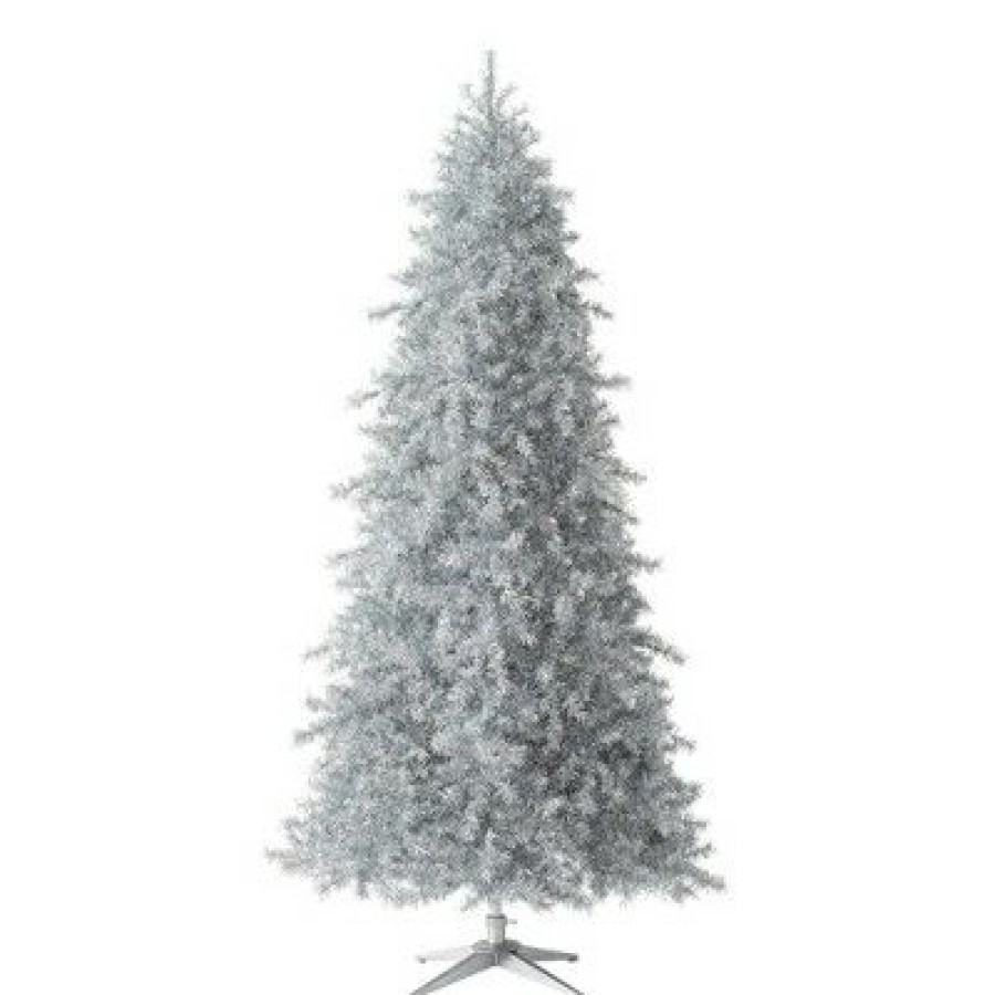 Unidentified Plant Variety * | Treetopia Tinkerbell Silver 7 Foot Artificial Hinged Slim Pre Lit Christmas Tree With 600 Led Lights, Premium Stand, And On/Off Foot Pedal