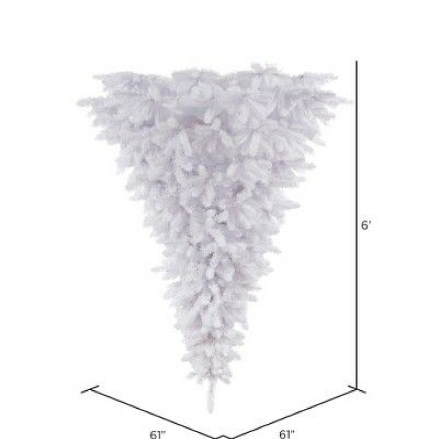 Unidentified Plant Variety * | Vickerman 6 X 61 White Upside Down Artificial Christmas Tree