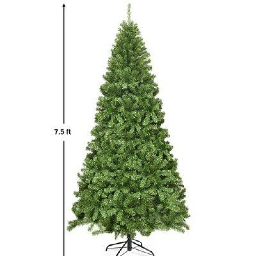 Pine * | Costway 6Ft/7.5Ft/9Ft Unlit Hinged Pvc Artificial Christmas Tree Premium Spruce Tree W/ 928 Tips/1346 Tips/2094 Tips