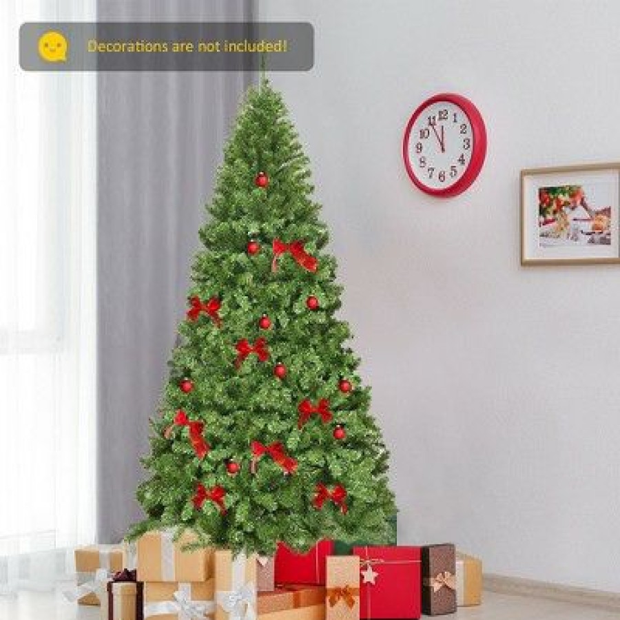 Pine * | Costway 6Ft/7.5Ft/9Ft Unlit Hinged Pvc Artificial Christmas Tree Premium Spruce Tree W/ 928 Tips/1346 Tips/2094 Tips