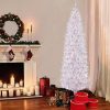 Fir Wood * | 7.5Ft Pre-Lit Artificial Christmas Tree White Slim Forest Fir Puleo