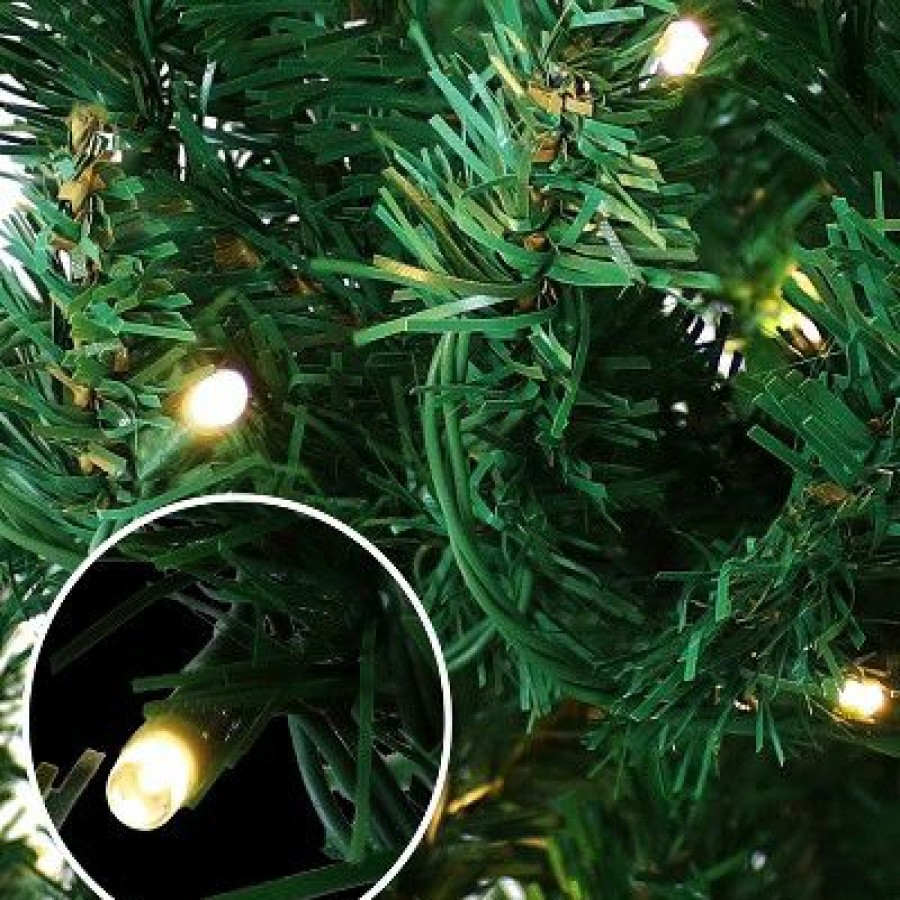 Balsam Fir * | Sunnydaze Decor Sunnydaze Indoor Pre-Lit Faux Tannenbaum Slim Holiday Christmas Evergreen Tree With Hinged Branches And Warm White Lights 5 Green