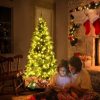 Pine * | Costway 6Ft Pre-Lit Pvc Artificial Half Christmas Tree 250 Led Lights