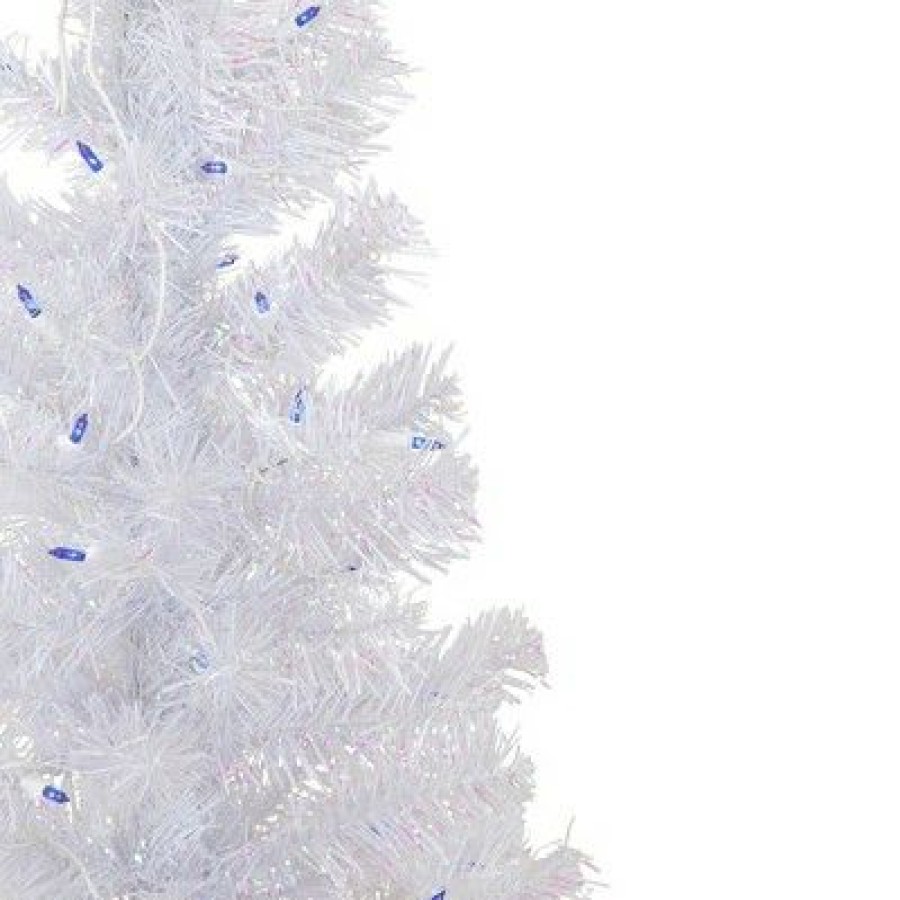 Pine * | Northlight 4 Pre-Lit Rockport White Pine Artificial Christmas Tree, Blue Lights