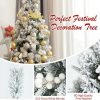 Pine * | Tangkula Artificial Snow Flocked Christmas Tree 6Ft Hinged Christmas Tree W/ 631 Branch Tips