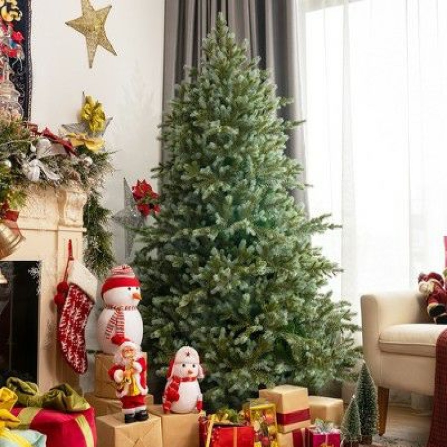 Pine * | Costway 6Ft Artificial Christmas Spruce Hinged Tree W/ 892 Mixed Pe & Pvc Tips