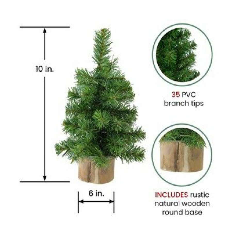 Pine * | Northlight 10 Alpine Medium Artificial Christmas Tree With Wooden Base Unlit