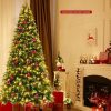 Pine * | Costway 9Ft Pre-Lit Snowy Christmas Hinged Tree 11 Flash Modes W/ 780 Multi-Color Lights