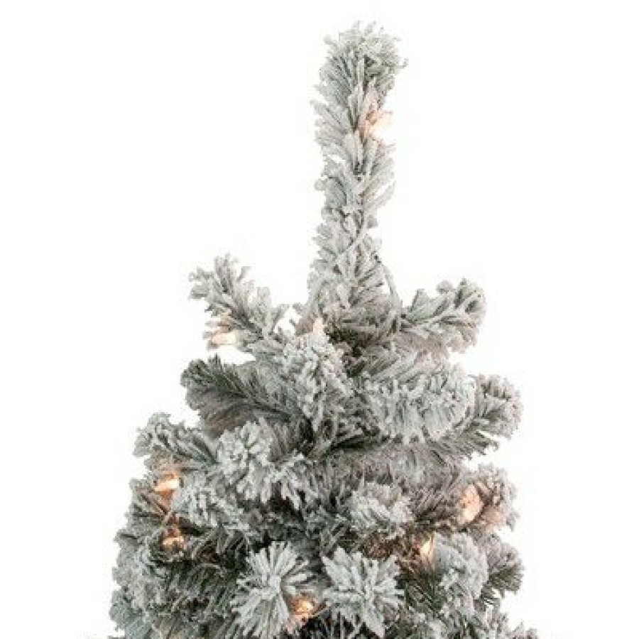 Pine * | Northlight 4.5 Pre-Lit Flocked Madison Pine Artificial Christmas Tree, Clear Lights