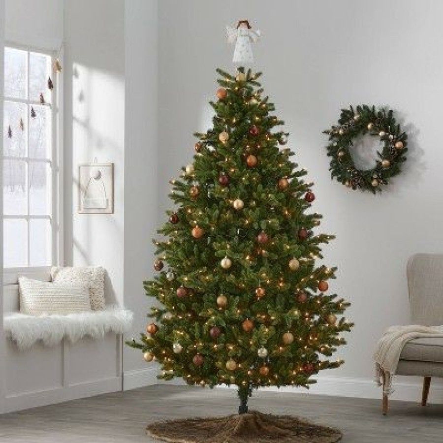 Balsam Fir * | 7' Pre-Lit Teardrop Profile Full Balsam Fir Artificial Christmas Tree Clear Lights With Autoconnect Wondershop