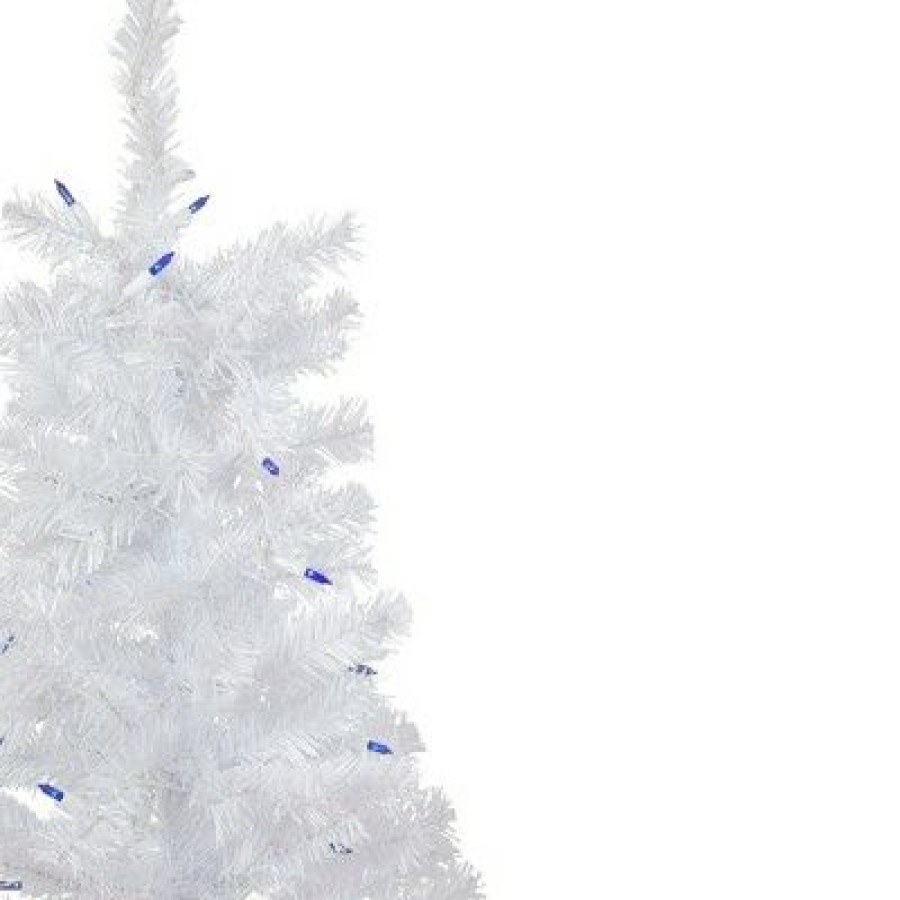 Pine * | Northlight 3 Pre-Lit Woodbury White Pine Slim Artificial Christmas Tree, Blue Lights