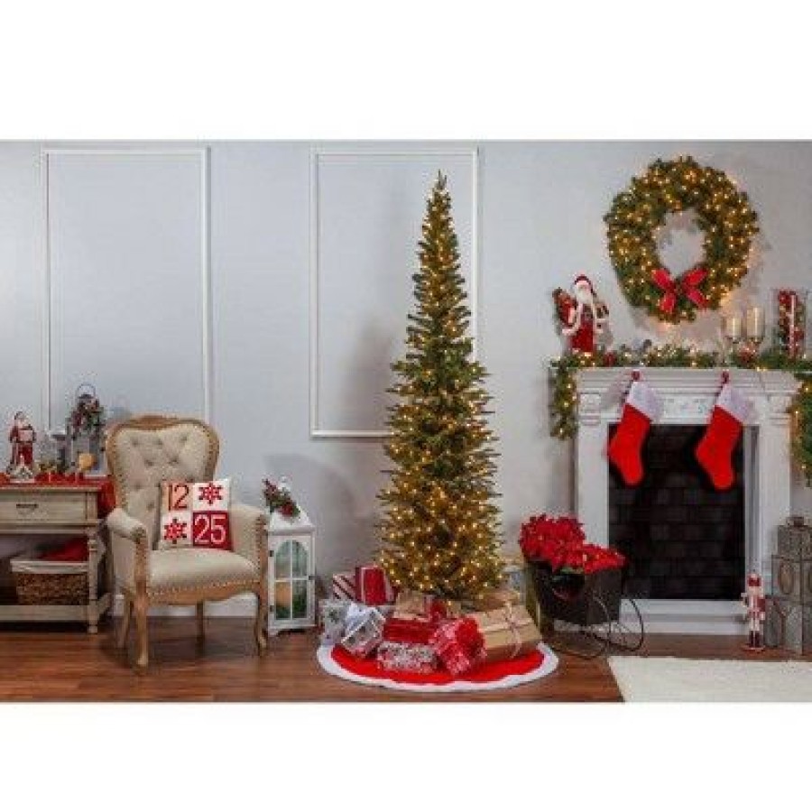 Pine * | 7.5Ft Sterling Tree Company Natural Cut Slim Lincoln Pine Artificial Christmas Tree