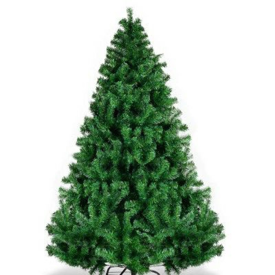 Pine * | Costway 6Ft/7.5Ft/9Ft Pvc Christmas Tree Hinged Solid Metal Legs