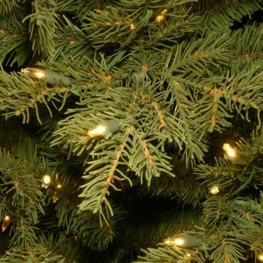 Spruce * | National Tree Company Pre-Lit 'Feel Real' Artificial Full Christmas Tree, Green, Nordic Spruce, White Lights, Includes Stand, 6.5Ft