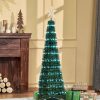 Unidentified Plant Variety * | Outsunny Pre-Lit Slim Artificial Christmas Tree, Multi-Color Rgb Led Light Holiday Home Xmas Decoration