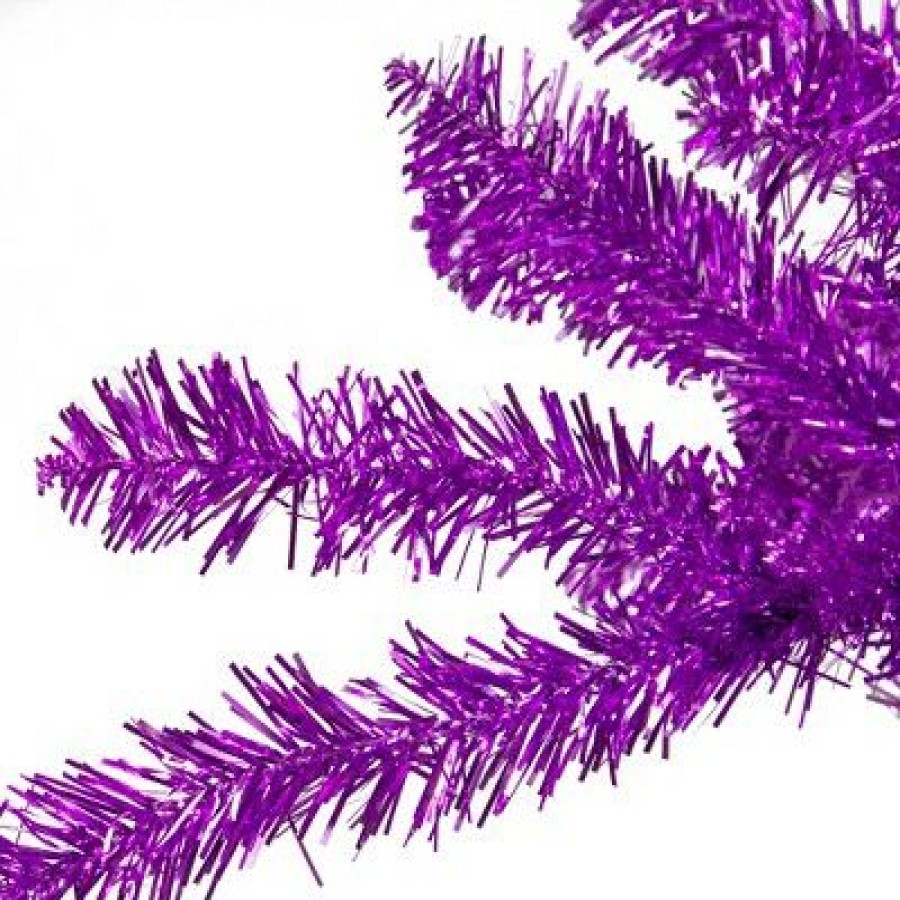 Pine * | Northlight 4.5 Metallic Purple Tinsel Artificial Christmas Tree Unlit