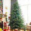 Pine * | Costway 8Ft Hinged Artificial Christmas Spruce Tree W/ 1658 Mixed Pe & Pvc Tips