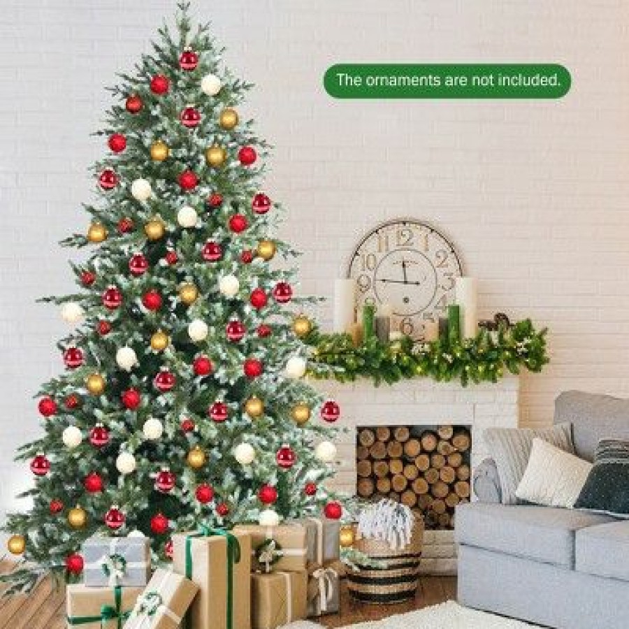 Pine * | Costway 8Ft Hinged Artificial Christmas Spruce Tree W/ 1658 Mixed Pe & Pvc Tips