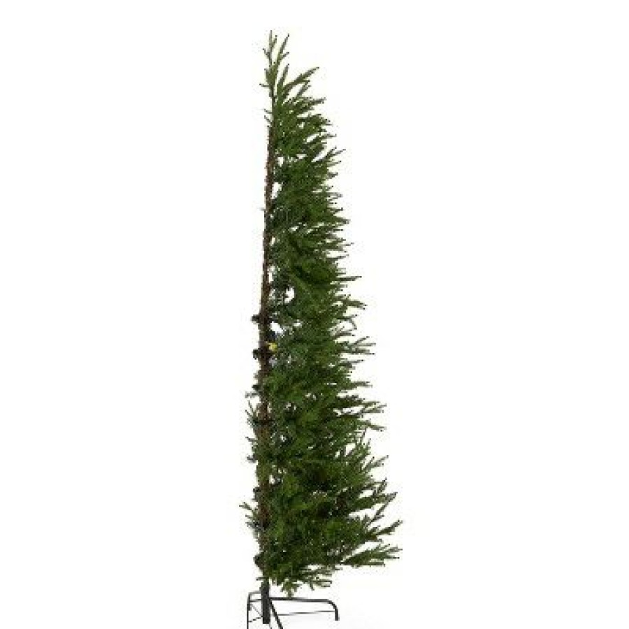 Pine * | National Tree Company Montgomery 6-Foot Clear Prelit Flat Back Half Artificial Christmas Tree With 250 White Lights & Metal Base, Easy Assembly