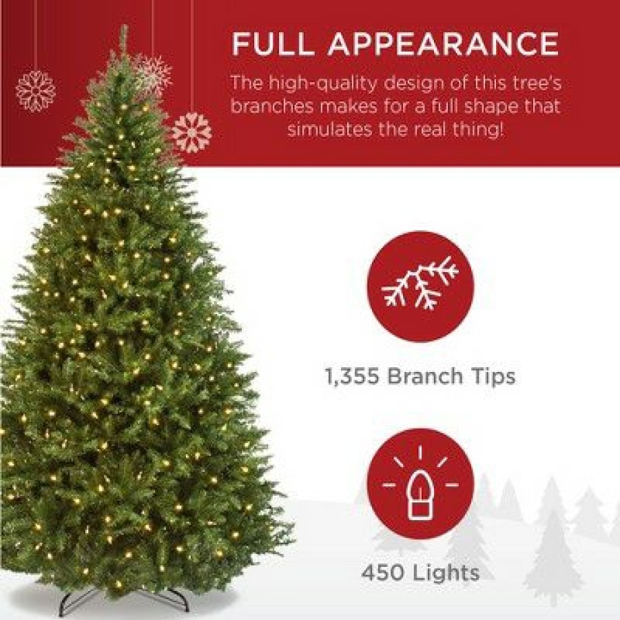 Fir Wood * | Best Choice Products Pre-Lit Hinged Douglas Full Fir Artificial Christmas Tree Holiday Decoration