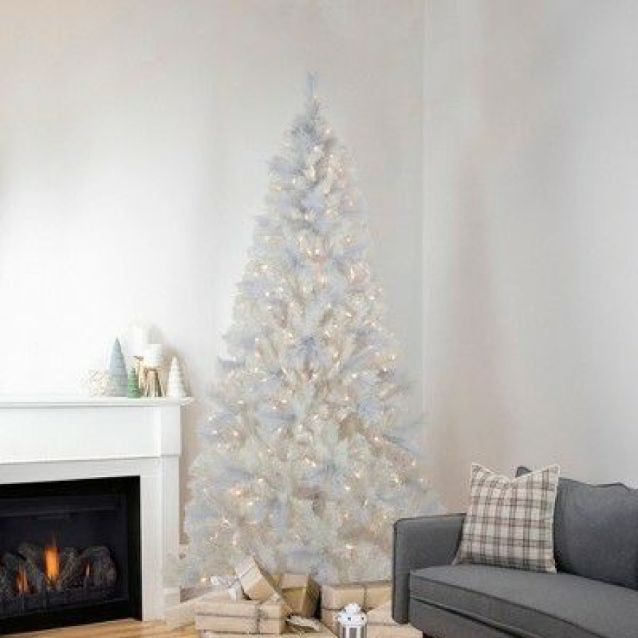 Spruce * | Northlight 7.5 Pre-Lit Seneca White Spruce Artificial Christmas Tree, Dual Function Led Lights