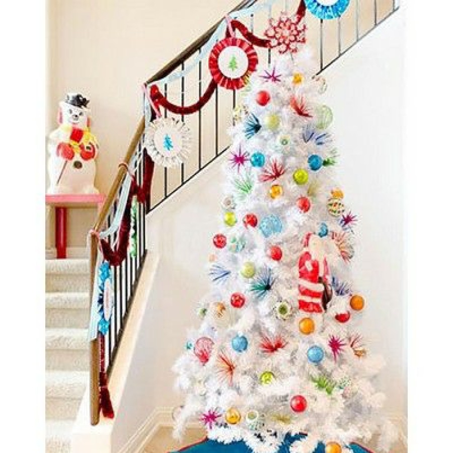 Unidentified Plant Variety * | Treetopia Winter White 7-Foot-Tall Artificial Full Bodied Unlit Christmas Tree Colorful Holiday Decoration With Premium White Stand And Easy Assembly