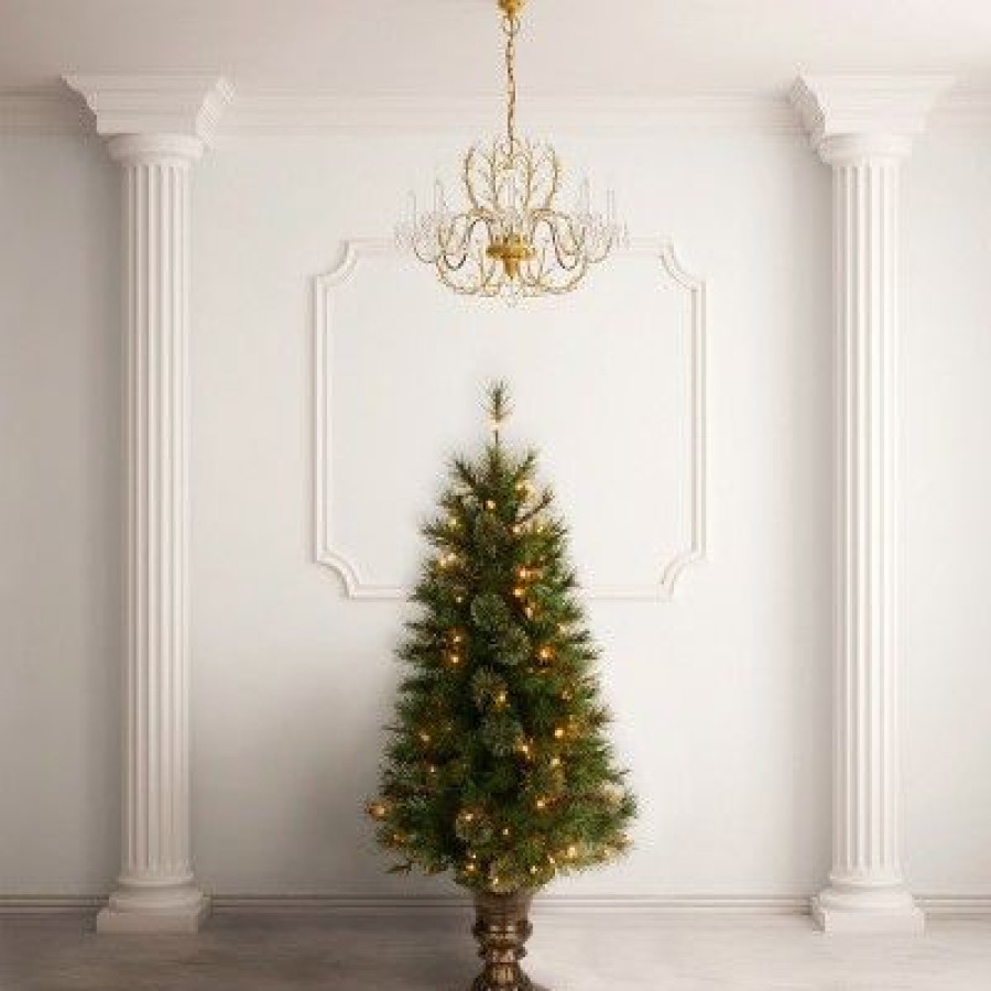 Spruce * | National Tree Company 4 Ft. Atlanta Spruce Entrance Tree With Clear Lights