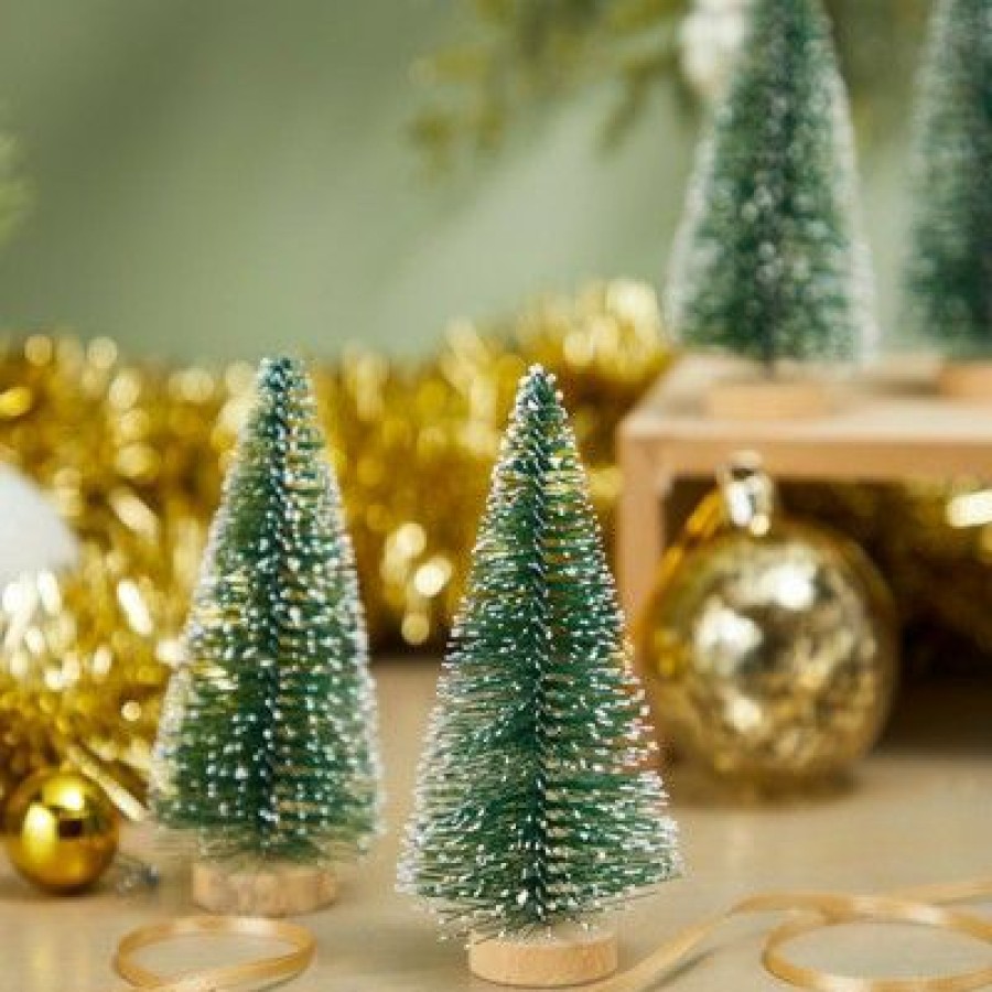 Pine * | Juvale 12 Pack Mini Christmas Trees For Table Top Decorations, Holiday Decor, 4.25 X 2 Inches