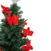 Pine * | Northlight 3 Prelit Artificial Christmas Tree Fiber Optic With Red Poinsettias Multi Lights