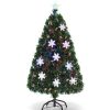 Pine * | Costway 4'/5'/6'/7'Pre-Lit Fiber Optic Christmas Tree Multicolor Lights