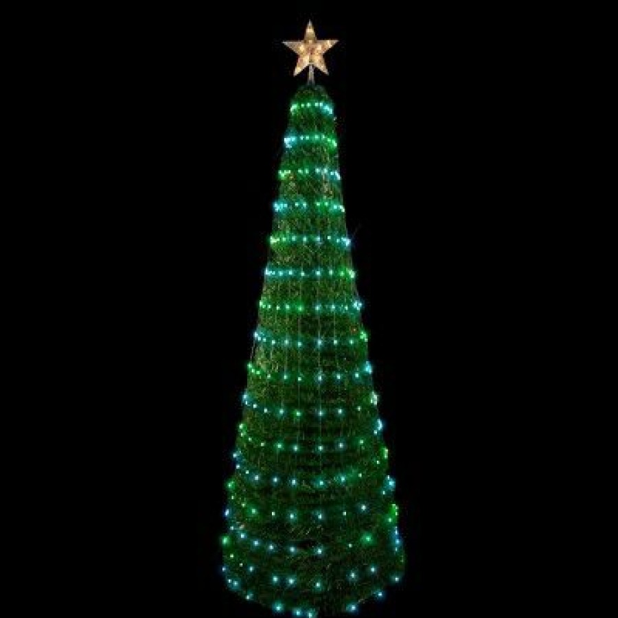 Pine * | Northlight 6 Green Color Changing Multiple Function Pop Up Artificial Outdoor Christmas Tree