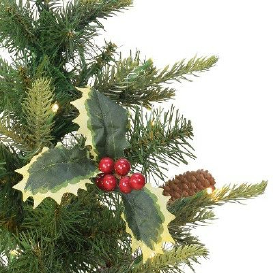 Pine * | 2Ft Puleo Pre-Lit Tabletop Artificial Christmas Tree With Pine Cones Clear Lights