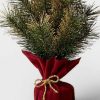 Unidentified Plant Variety * | 18" Unlit Artificial Christmas Tree With Gold Glitter Tips And Velvet Wrapped Base Wondershop