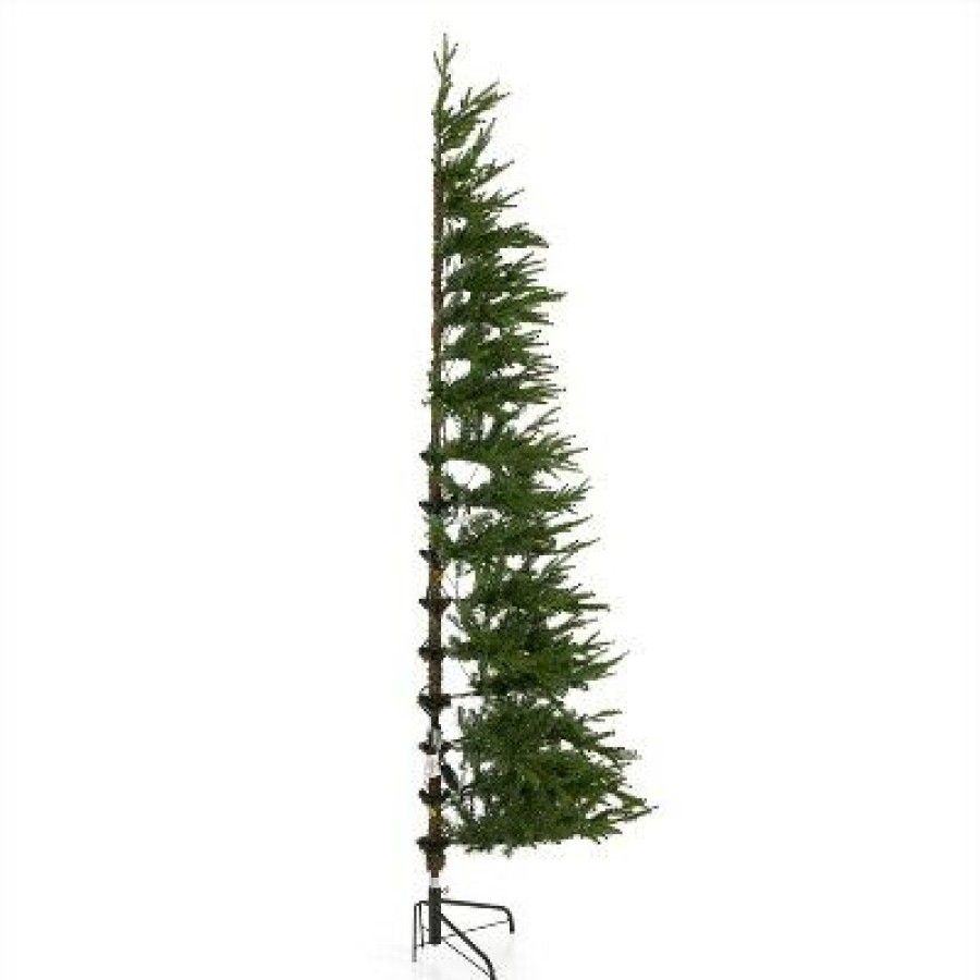 Balsam Fir * | National Tree Company Feel Real Montgomery 7-Foot Clear Prelit Slender Corner Artificial Christmas Tree, 300 White Lights & Metal Base, Easy Assembly