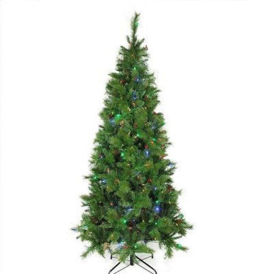 Pine * | Northlight 7 Prelit Artificial Christmas Tree Slim Led Mount Beacon Pine Multi Lights