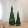 Pine * | Northlight 4 Green Tinsel Pop-Up Artificial Christmas Tree, Unlit