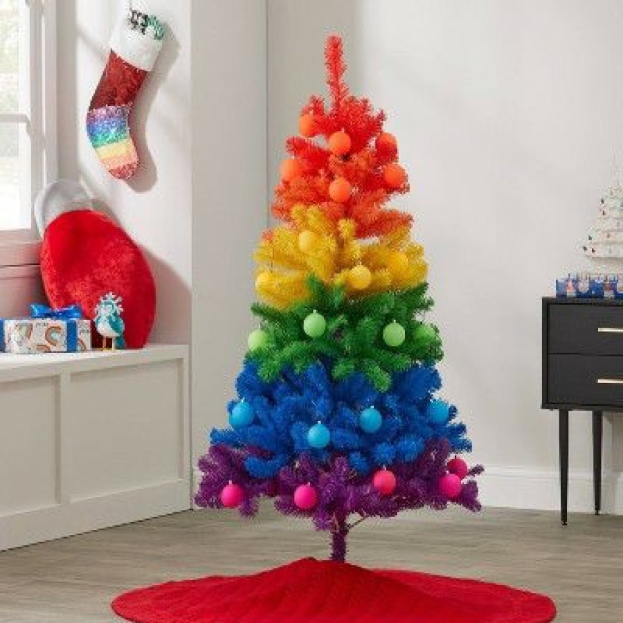 Alberta Spruce * | 4.5' Unlit Rainbow Alberta Spruce Artificial Christmas Tree Wondershop