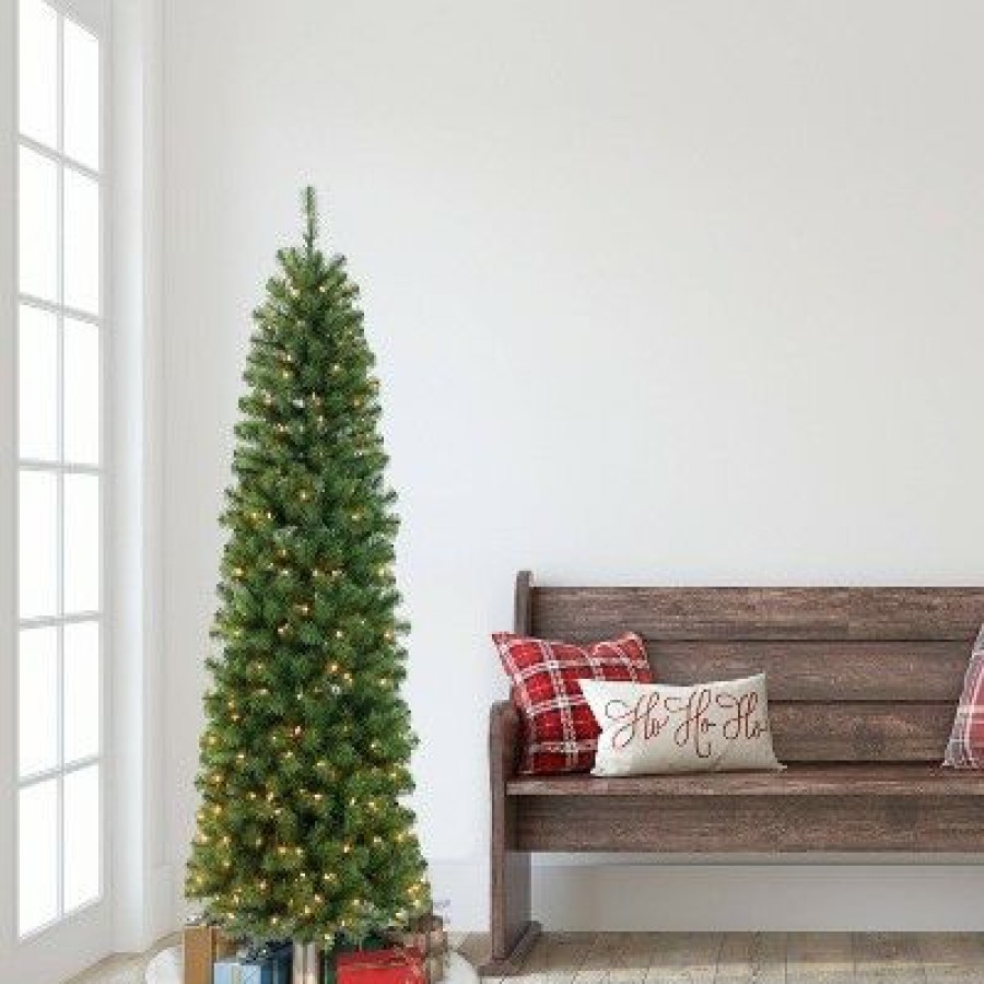 Douglas Fir * | 6.5Ft Puleo Pre-Lit Slim Northern Fir Artificial Christmas Tree Clear Lights