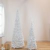 Pine * | Northlight 6 White Tinsel Pop-Up Artificial Christmas Tree, Unlit