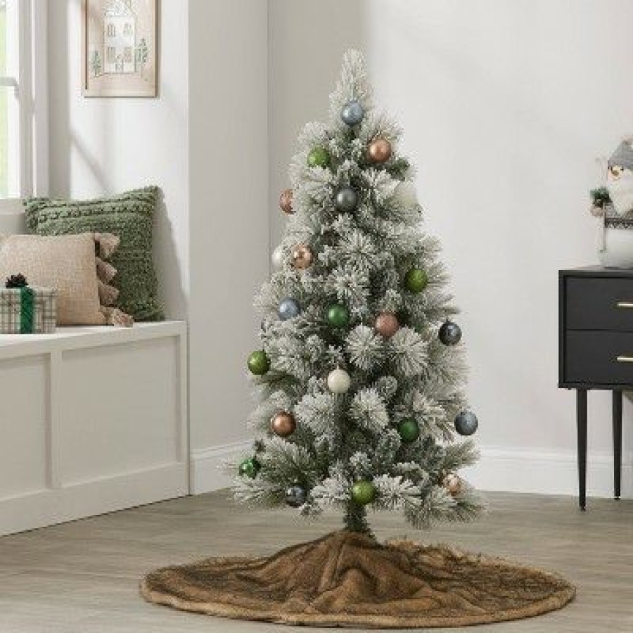 Douglas Fir * | 4' Unlit Flocked Douglas Fir Artificial Christmas Tree Wondershop