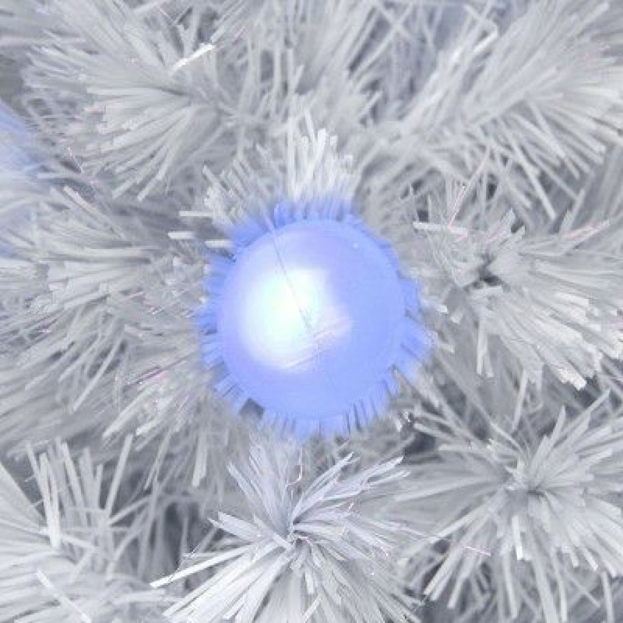 Pine * | Northlight 4 Pre-Lit Medium White Iridescent Fiber Optic Artificial Christmas Tree, Blue Led Lights