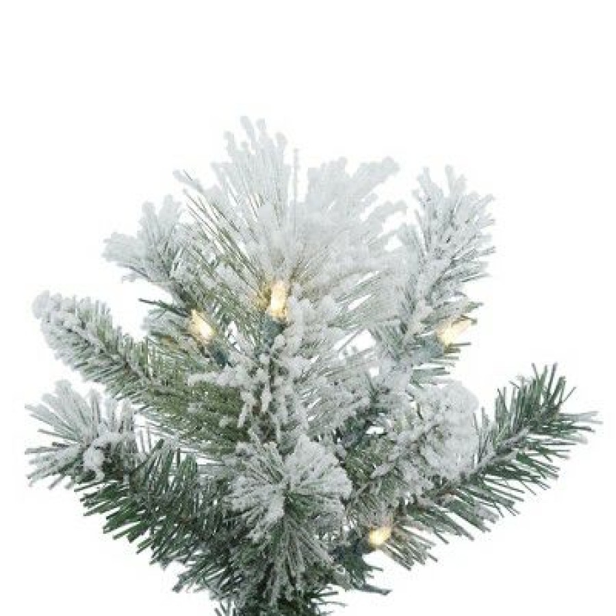 Unidentified Plant Variety * | Vickerman Flocked Castle Pine Potted Artificial Christmas Tree