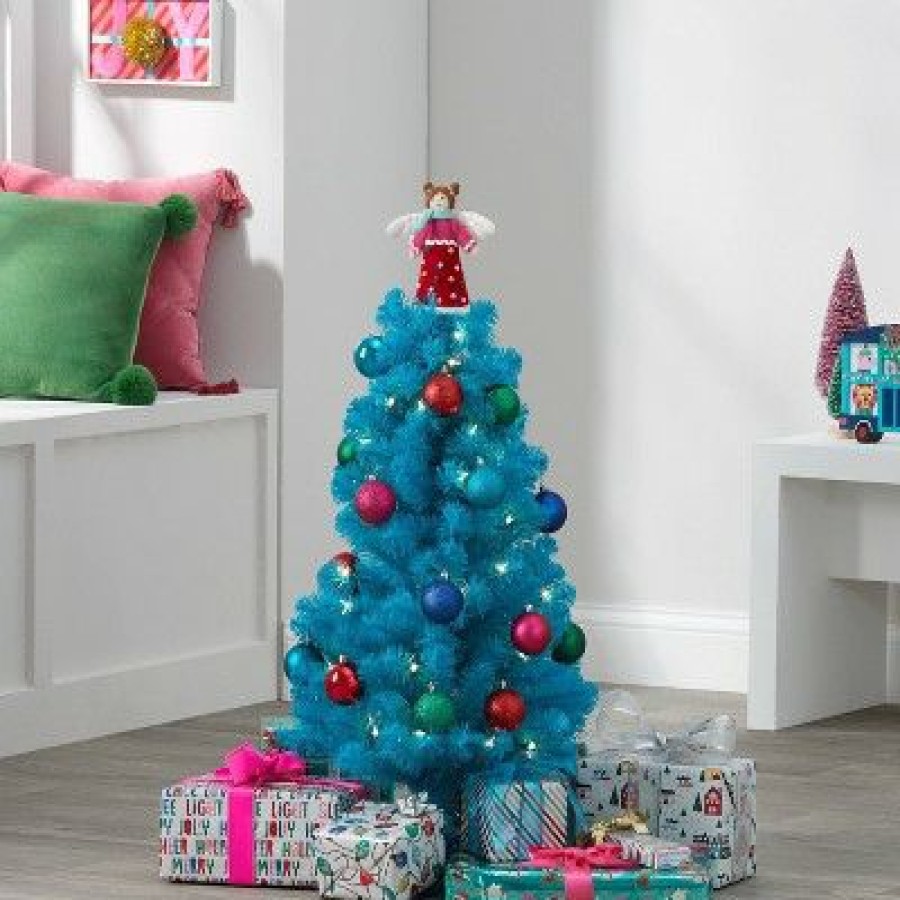 Alberta Spruce * | 3' Pre-Lit Teal Blue Alberta Spruce Artificial Christmas Tree Clear Lights Wondershop