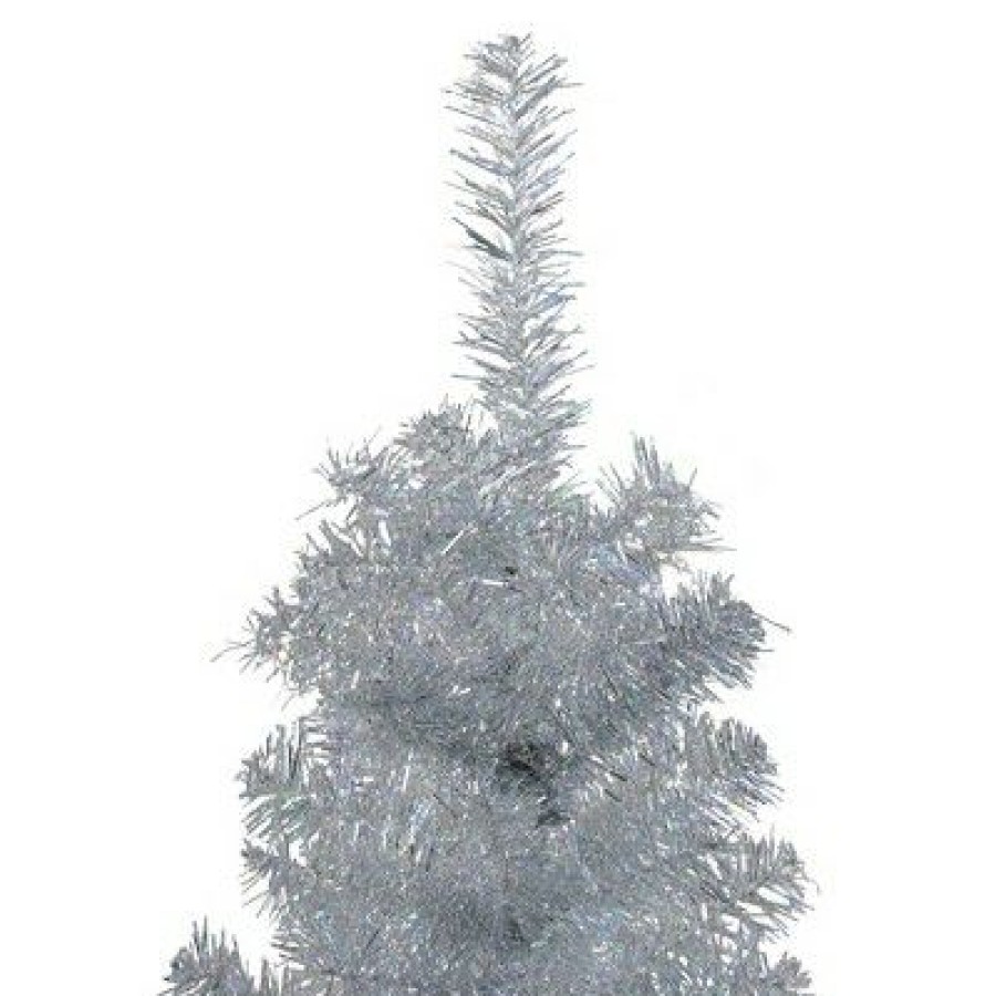 Pine * | Northlight 4 Holographic Silver Tinsel Slim Artificial Christmas Tree Unlit